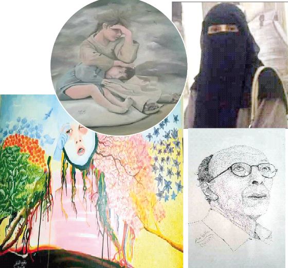 التشكيلية نظيره البليلي لـ« 26 سبتمبر » الرسم بالشعر هو الأول على مستوى الوطن العربي ولوحاتي تعبرعن  الوطن
