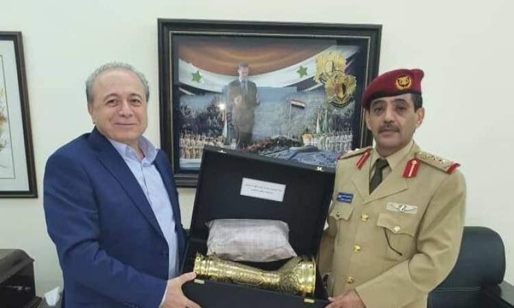 الملحق العسكري بسفارة اليمن في سوريا يلتقي رئيس شعبة الاستخبارات