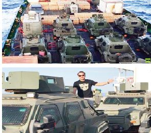 القوات المسلحة توزع صوراً لعمليات نقل أسلحة ومعدات عبر السفينة الإماراتية «روابي»