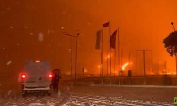 انفجار خط نفط كهرمان مرعش وغازي عنتاب حنوب تركيا
