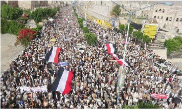 مسيرات غضب شعبية واسعة تنديدا بالحصار الأمريكي الصهيوني الظالم:اليمنيون.. لن نركع إلا لله