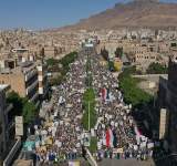 مسيرة جماهيرية بالعاصمة صنعاء تنديدا بحصار المشتقات النفطية