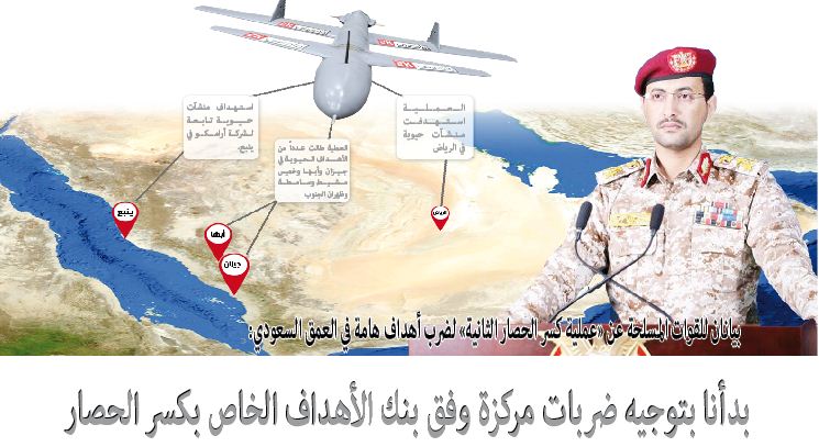 بيانان للقوات المسلحة عن «عملية كسر الحصار الثانية» لضرب أهداف هامة في العمق السعودي: