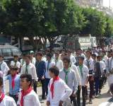 عرض كشفي لطلاب مدارس مدينة حجة احتفاءّ بعيد ثورة 21 سبتمبر