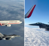 شاهد منتخب بولندا سافر إلى قطر بحراسة مقاتلات إف-16
