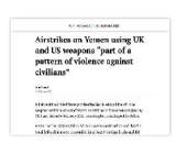 موقع غربي : بريطانيا والولايات المتحدة زودتا تحالف العدوان على اليمن بالأسلحة المستخدمة في قتل المدنيين 
