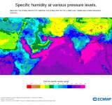 خرائط الطقس تتوقع  تدفق كمية رطوبة غير مسبوقة الى اليمن ومناخ مشابه للهند 