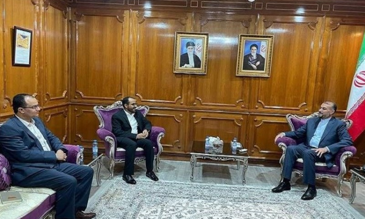رئيس الوفد الوطني يلتقي وزير خارجية ايران