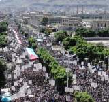 اليمنيون في مسيرة حاشدة بصنعاء يدينون العدوان الصهيوني وجريمة حرق المصحف