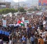 مسيرة تعز تدعم صمود الشعب الفلسطيني
