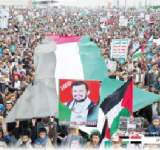 الحشد الأكبر عالمياً تضامناً مع غزة .. الرد اليماني المزلزل : لن يرهبنا تحالفكم
