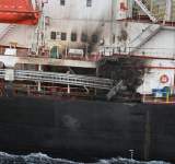 شاهد/ صور لسفينة بيكاردي الامريكية بعد استهدافها امس