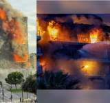 وفاة 5 اشخاص وفقدان 20 آخرين بحريق في برج بمدينة فالنسيا الاسبانية 